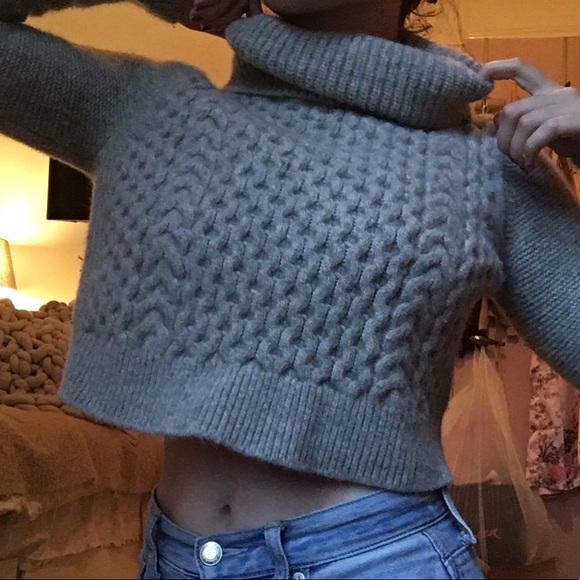cozy turtle neck cropped sweater - Picture 1 of 4